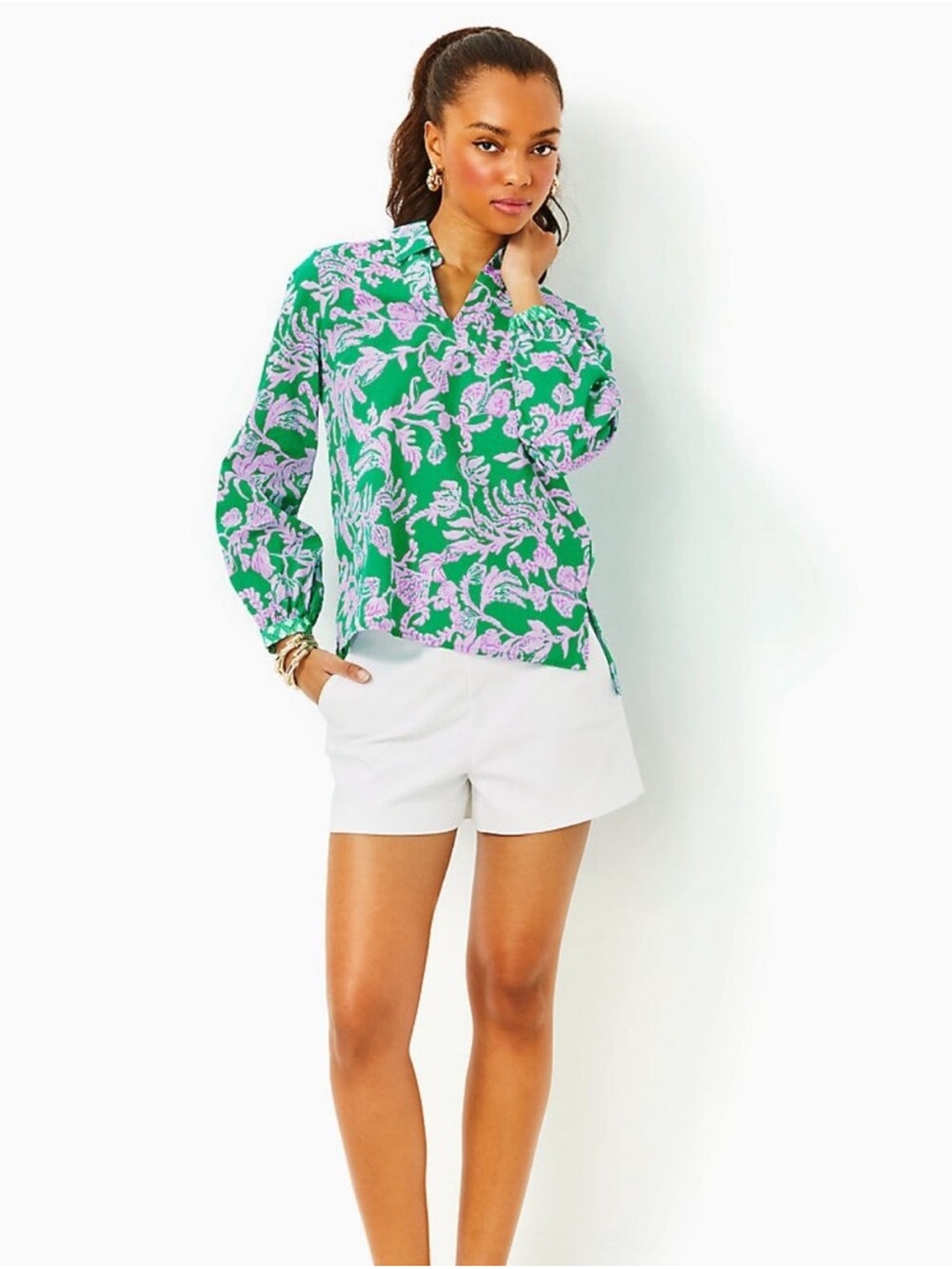 Lilly Pulitzer Brazilian Green Salty Sandbar Engineered Tunic Size XL
